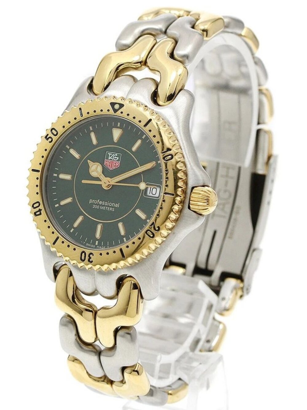 TAG HEUER S/el WG1226 Date green Dial Quartz Boy's Watch_953613